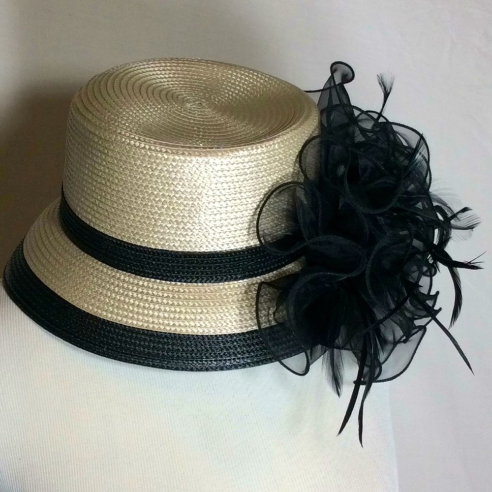 August Hat Company Straw Hat w/Ribbon & Feathers